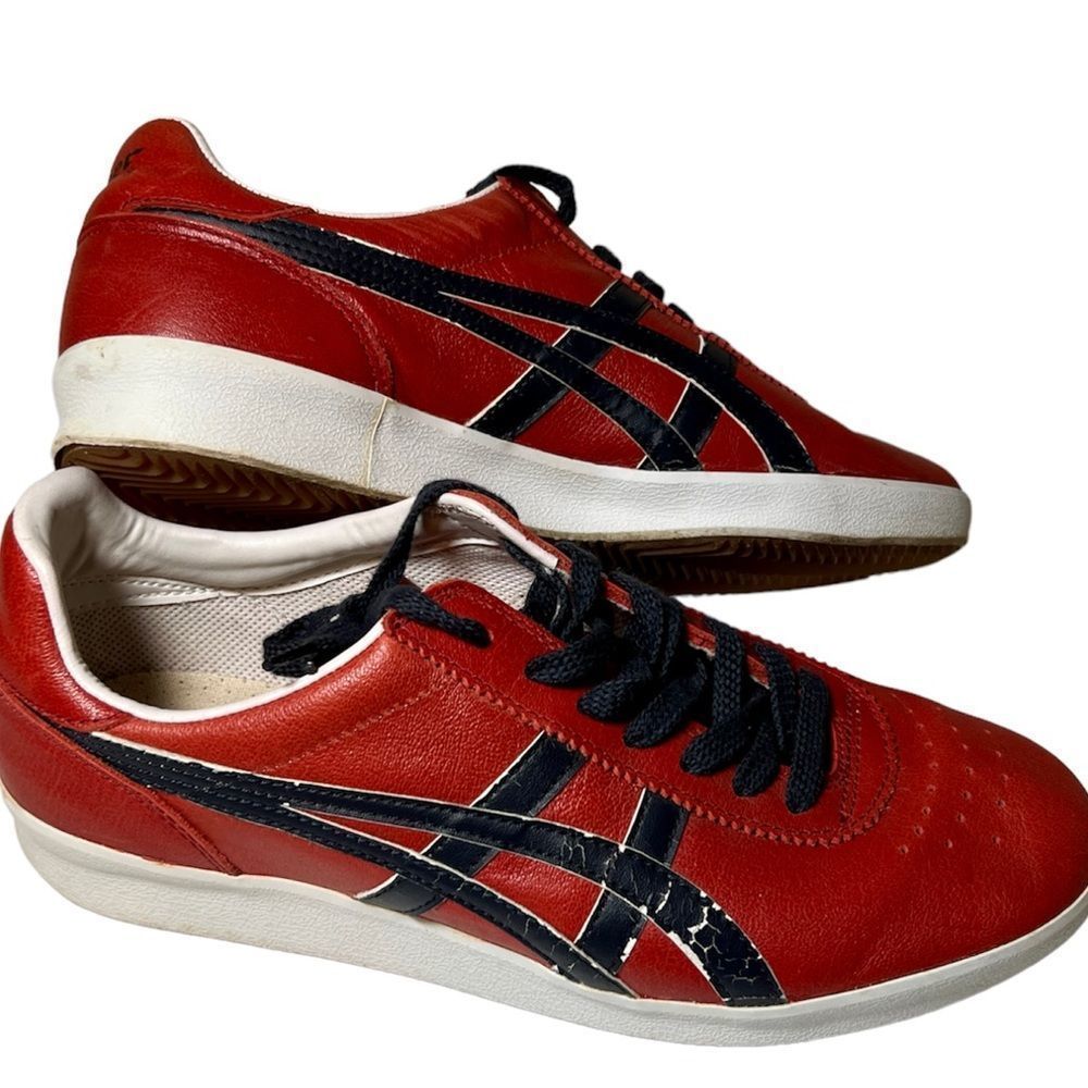 Asics Onitsuka Tiger Shoes HL216 Red Navy Blue White Mens Size 9
